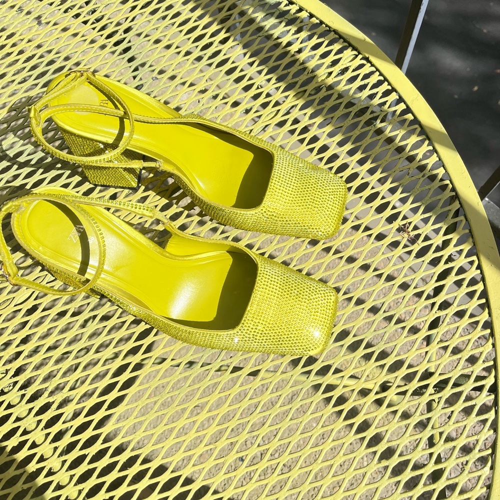 Zara Vibrant Yellow Slingback Heels